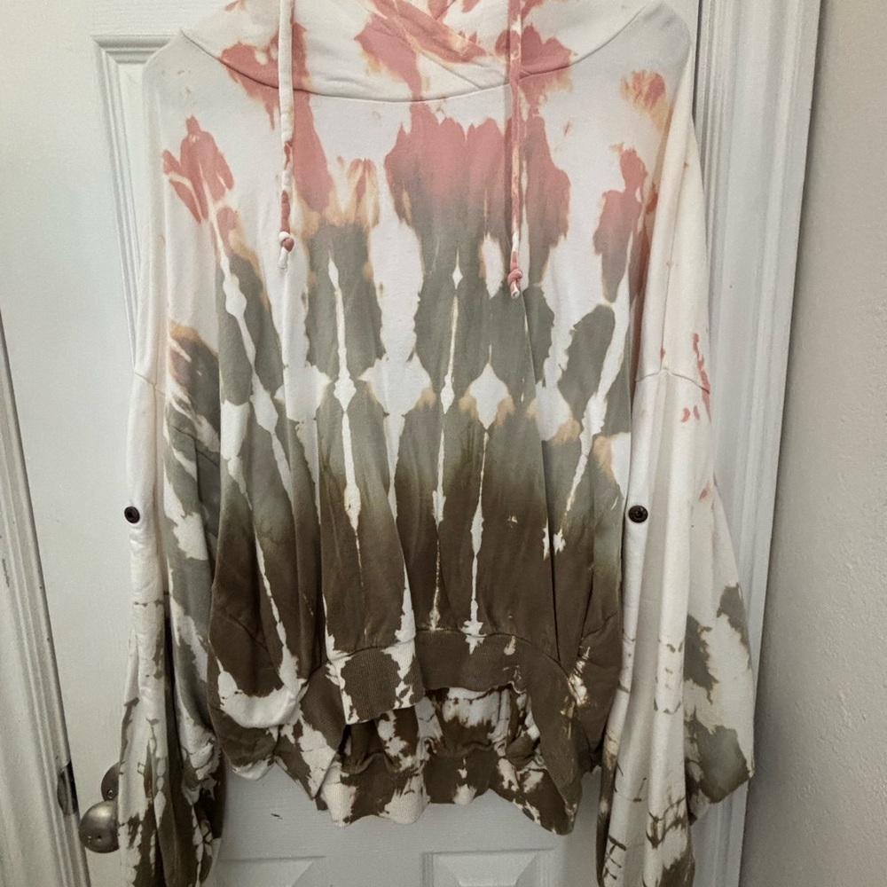 Tie-Dye Hoodie in Pink and Green